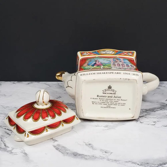 Sadler Romeo Juliette Teapot Shakespear Vintage - Picture 9 of 11